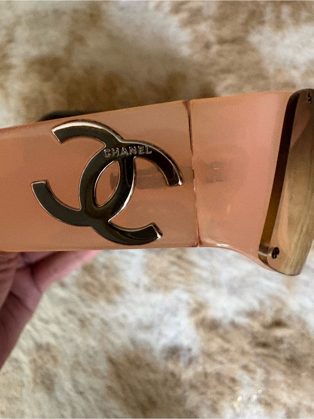CHANEL Shield Rimless Sunglasses Pink Gradient CC Logo Made in Italy - Picture 6 of 9